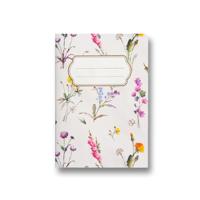 Kartos A6 soft cover journal with wildflower cover design, ideal for note-taking and journaling.