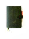 Eng Leather Co. - A5 Size - Leather Notebook Folio - Jungle Green - Papier Plume
