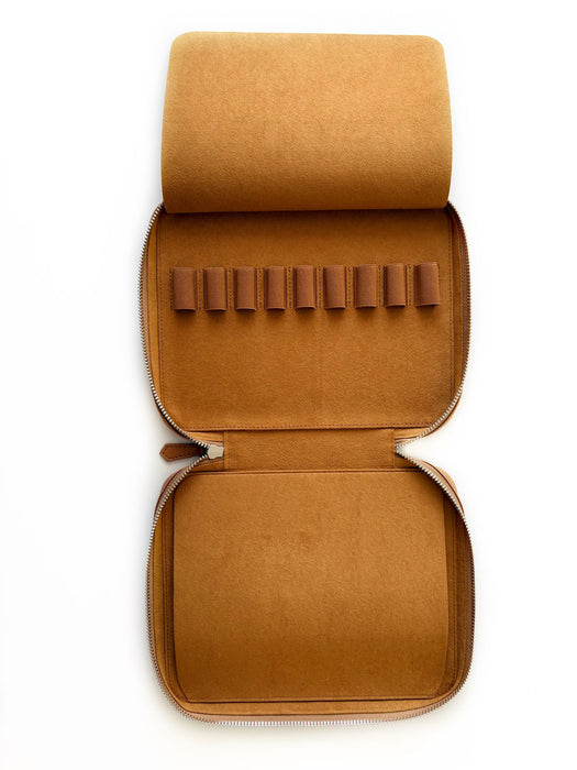 Eng Leather Co. - 9 Slot Apple Leather Pen Case Camel (Vegan) - Papier Plume