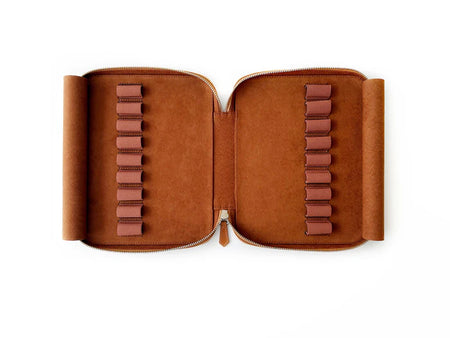 Eng Leather Co. - 18 Slot Leather Pen Case Autumn Golden Leaf - Papier Plume