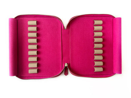 Eng Leather Co. - 18 Slot Leather Pen Case Dusty Rose - Papier Plume