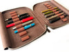 Eng Leather Co. 18-slot leather pen case in galaxy design, showcasing a sleek, organized storage solution for pens and writing tools.