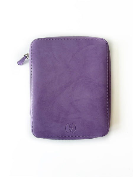 Eng Leather Co. - 18 Slot Leather Pen Case light lavender - Papier Plume