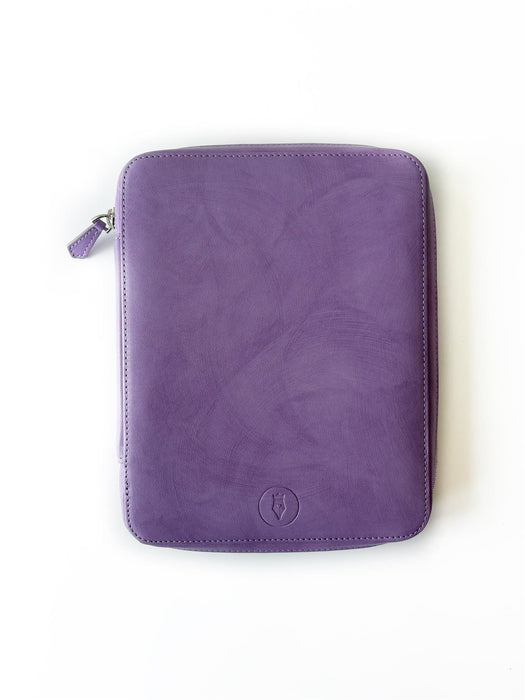 Eng Leather Co. - 18 Slot Leather Pen Case light lavender - Papier Plume