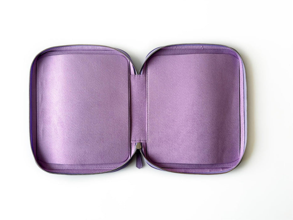 Eng Leather Co. - 18 Slot Leather Pen Case light lavender - Papier Plume