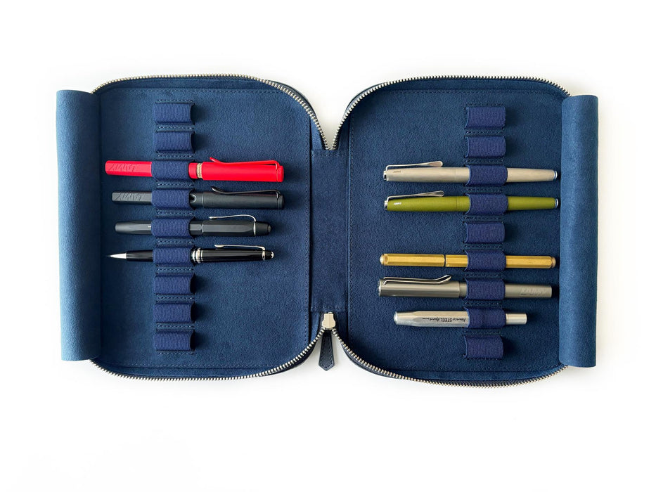 Eng Leather Co. - 18 Slot Leather Pen Case Night Storm - Papier Plume