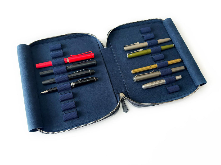 Eng Leather Co. - 18 Slot Leather Pen Case Night Storm - Papier Plume