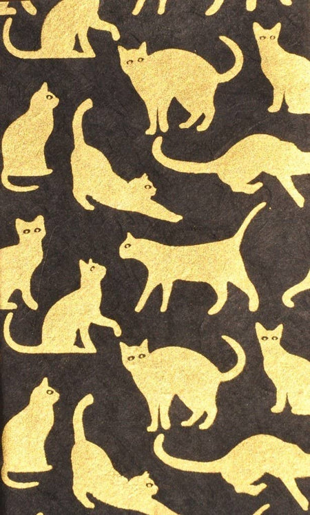 Gold and black 5x8 cats wall art by Giftsland featuring elegant feline designs on a textured background.