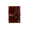 Large refillable Italian leather latch journal or 2025 planner by Il Cartiglio, featuring a rich brown cover and daily planning pages.