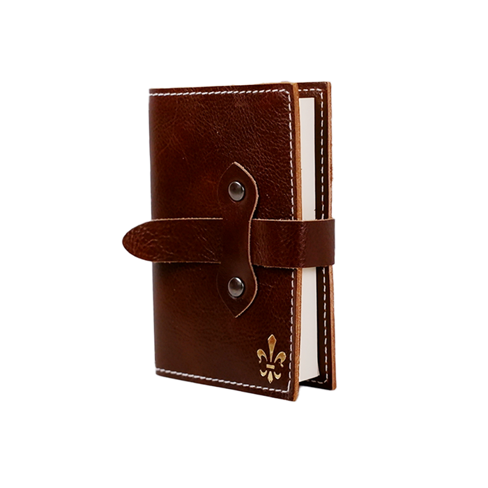 Large refillable latch journal by Il Cartiglio featuring Italian brown leather cover for daily planning and note-taking.