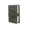 Large refillable Italian leather latch journal or 2025 planner by Il Cartiglio with a grey cover, designed for daily entries.