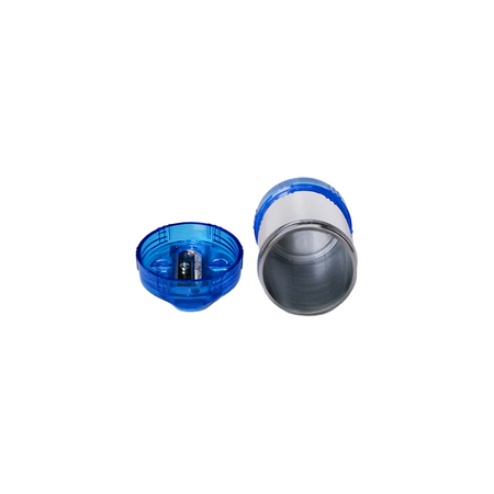 KUM 451s Ice shiny drum pencil sharpener with a sleek silver finish and ergonomic design for easy sharpening.