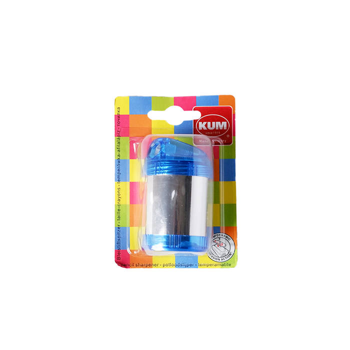KUM 451s Ice shinny drum pencil sharpener with a sleek design and sharpener drum for precise pencil sharpening.