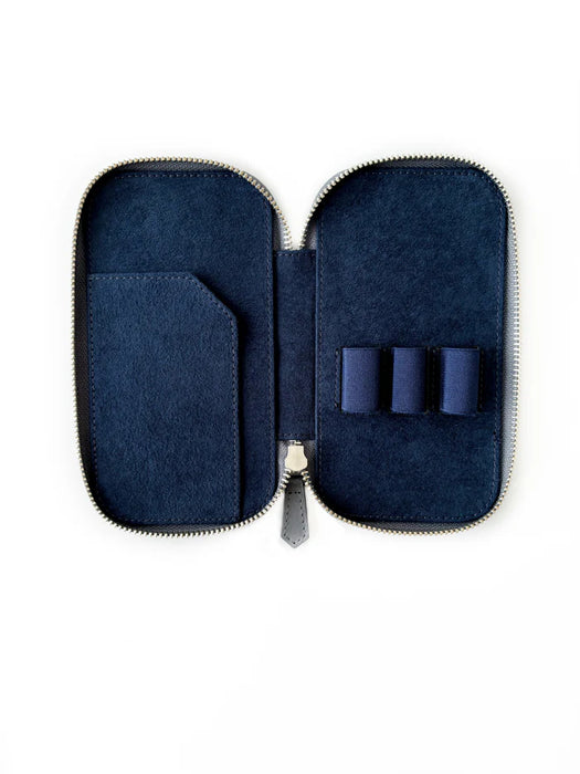 Eng Leather Co. - 3 Slot - Leather Pen Case Mineral Grey - Papier Plume