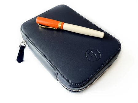 Eng Leather Co. - 4 Slot Leather A6 Pen Case - Navy Blue - Papier Plume