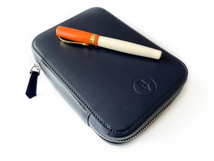 Eng Leather Co. - 4 Slot Leather A6 Pen Case - Navy Blue - Papier Plume