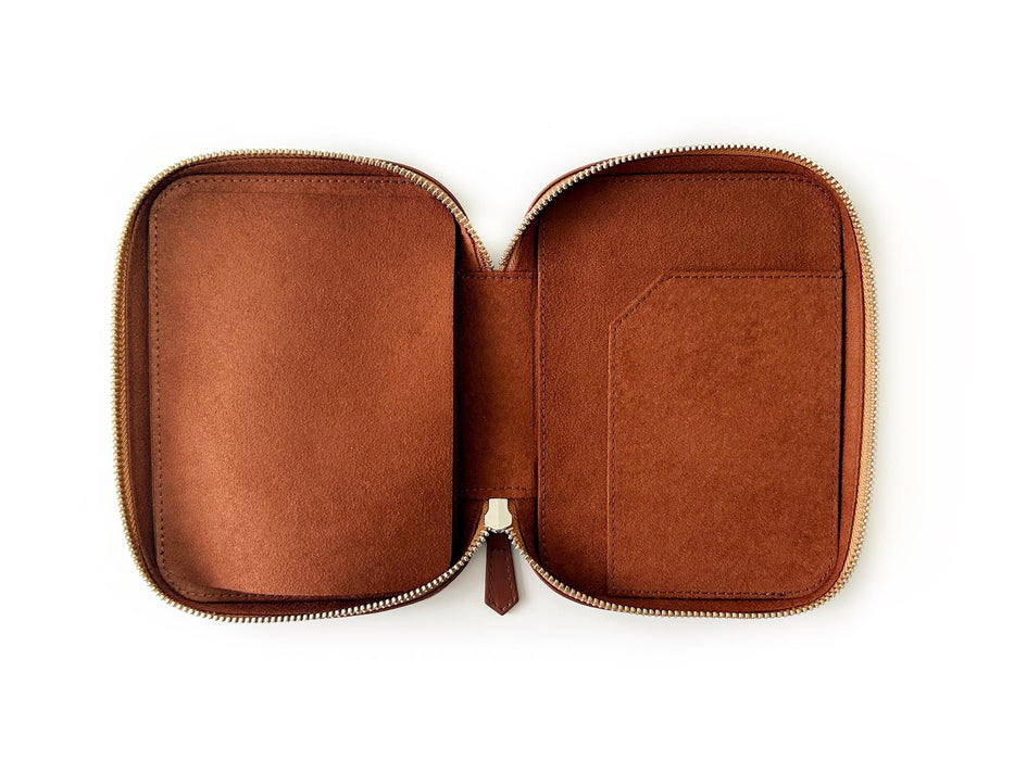 Eng Leather Co. - 4 Slot Leather A6 Pen Case - Walnut Brown - Papier Plume