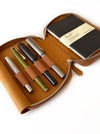 Eng Leather Co. - 4 Slots Apple Leather A6 Pen Case Camel (Vegan) - Papier Plume