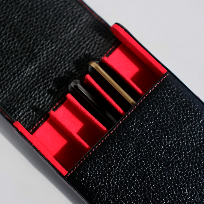 Eng Leather Co. - 5 Pen Hard Case Black - Papier Plume