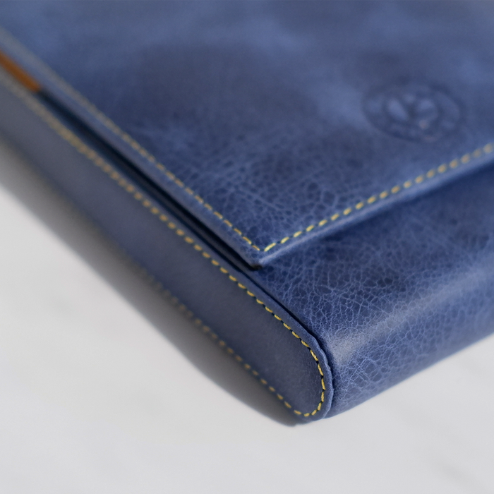 Eng Leather Co. - 5 Pen Hard Case Blue - Papier Plume