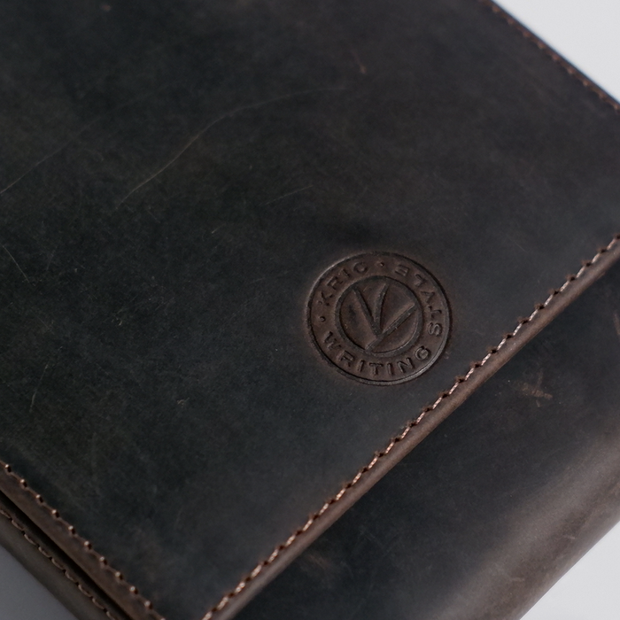 Eng Leather Co. - 5 Pen Hard Case Dark Brown - Papier Plume