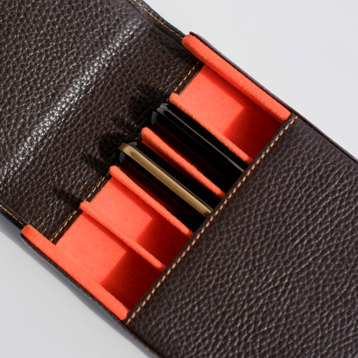 Eng Leather Co. - 5 Pen Hard Case Brown - Papier Plume