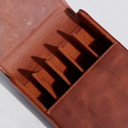 Eng Leather Co. - 5 Pen Hard Case Light Brown - Papier Plume