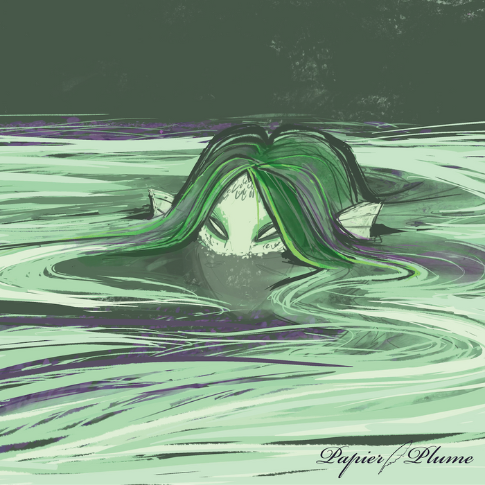 Papier Plume Swamp Mermaid sticker featuring a whimsical mermaid design in swamp-inspired colors