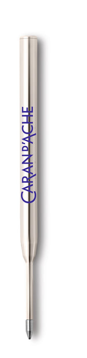 Blue Caran D'Ache Goliath ballpoint pen refill, replacement ink cartridge for smooth writing.