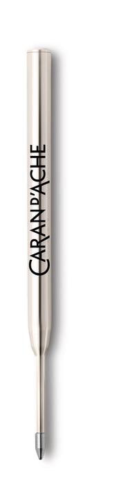 Caran D'Ache Goliath black ballpoint pen refill showing a sleek ink cartridge for smooth writing.