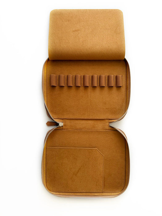 Eng Leather Co. - 9 Slot Apple Leather Pen Case Camel (Vegan) - Papier Plume