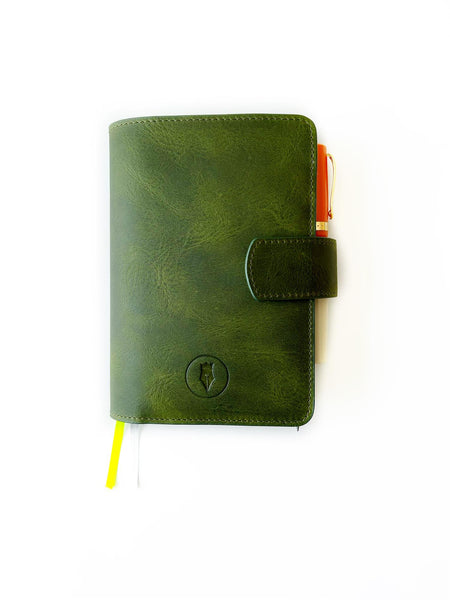 Eng Leather Co. - A6 Size - Leather Notebook Cover Jungle Green - Papier Plume