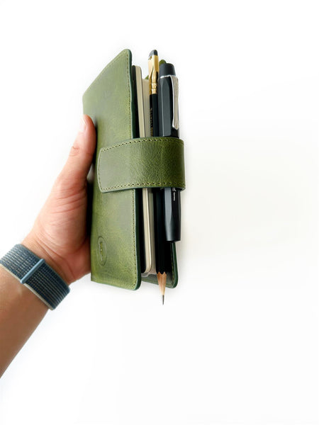 Eng Leather Co. - A6 Size - Leather Notebook Cover Jungle Green - Papier Plume