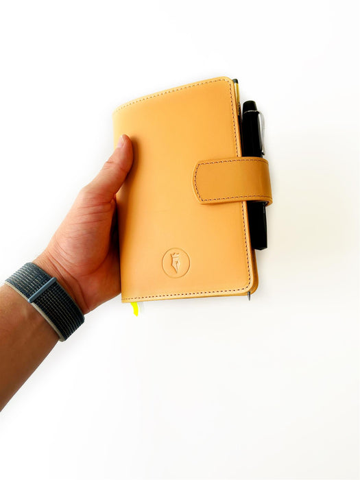 Eng Leather Co. - A6 Size - Leather Notebook Cover Aged Natural - Papier Plume