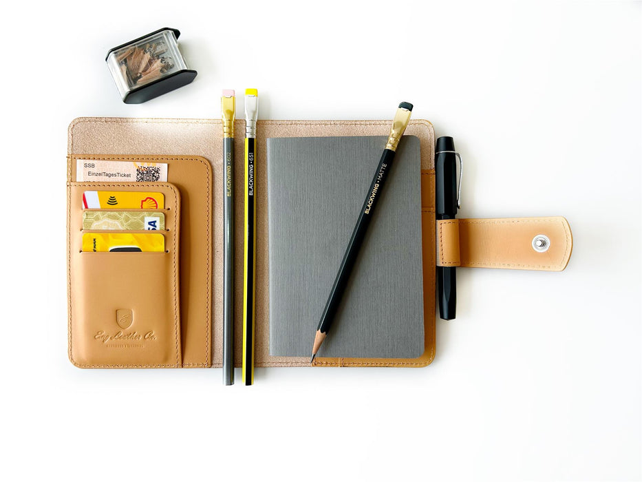 Eng Leather Co. - A6 Size - Leather Notebook Cover Aged Natural - Papier Plume