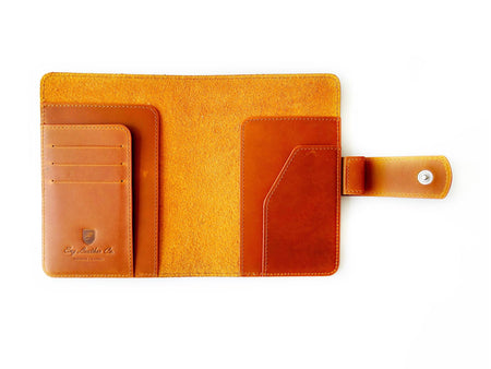 Eng Leather Co. - A6 Size - Leather Notebook Cover Crazy Horse Brown - Papier Plume