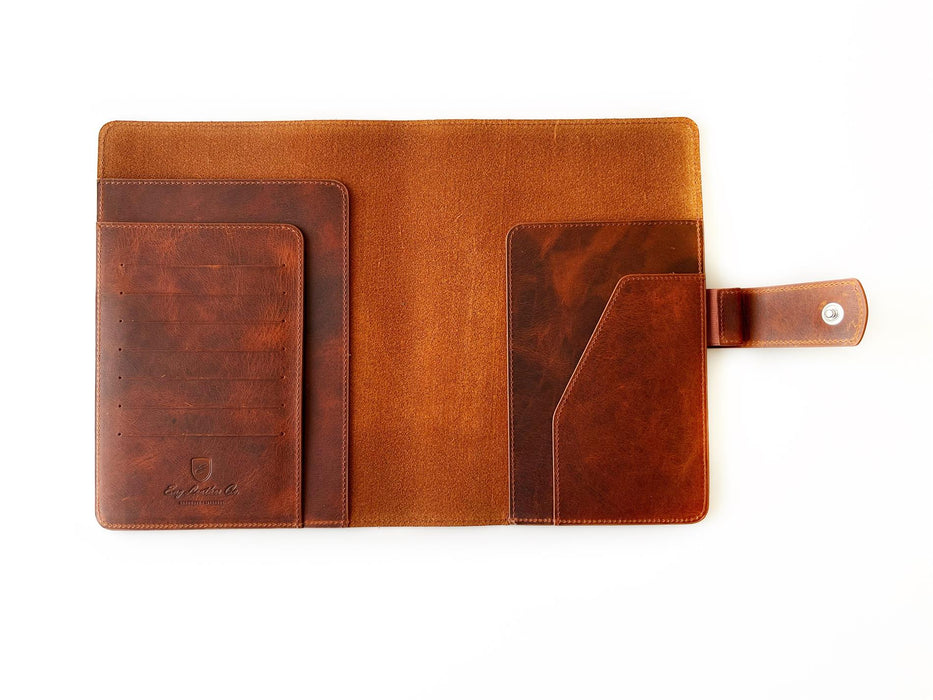 Eng Leather Co. - A6 Size - Leather Notebook Cover Dark Toscano - Papier Plume