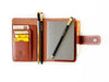 A6 leather journal cover in English tan from Eng Leather Co. with a smooth, stylish finish and secure closure.
