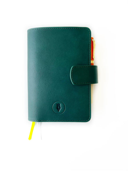 Eng Leather Co. - A6 Size - Leather Notebook Cover NorthenGreen - Papier Plume