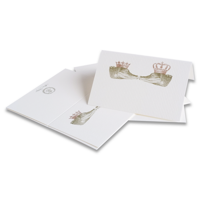 Alexa Pulitzer Kissing Gator place cards with colorful gator design, ideal for table settings and events.