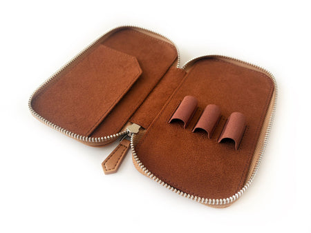 Eng Leather Co. - 3 Slot - Vegan Pen Case Camel - Papier Plume
