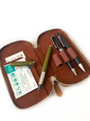 Eng Leather Co. - 3 Slot - Vegan Pen Case Camel - Papier Plume