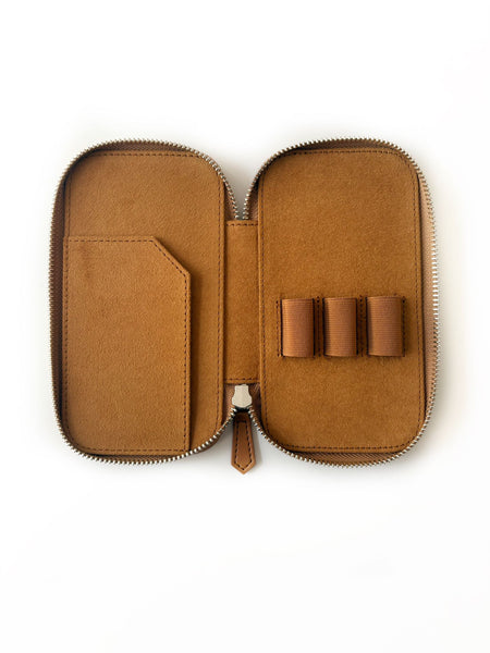 Eng Leather Co. - 3 Slot - Vegan Pen Case Camel - Papier Plume