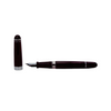 Aurora Ebonite Magenta fountain pen with gold accents, featuring a smooth, glossy finish and elegant design.