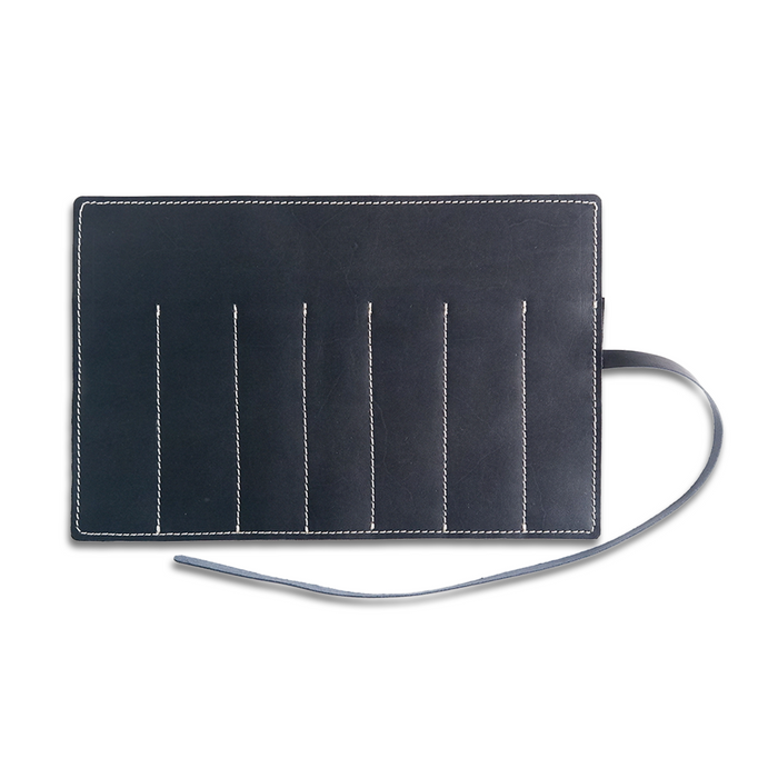 San Lorenzo - Leather Pen Roll - Navy - Papier Plume