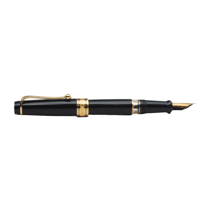 Aurora  Optima - Black Fountain Pen - Gold Trim - Papier Plume