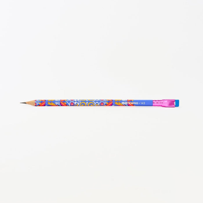 Set of 12 Blackwing Frida Kahlo pencils featuring vibrant, artistic designs inspired by the iconic Mexican painter.