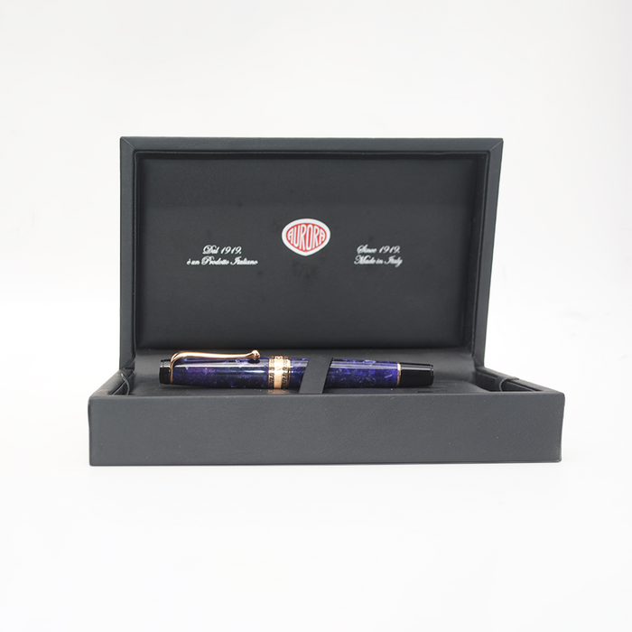 Aurora  Optima - Violet Auroraloide Fountain Pen - Rose Gold Trim - Papier Plume