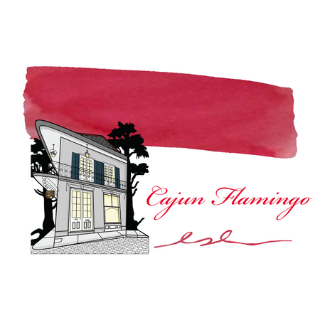 Papier Plume Cajun Flamingo fountain pen ink 30ml color swatch