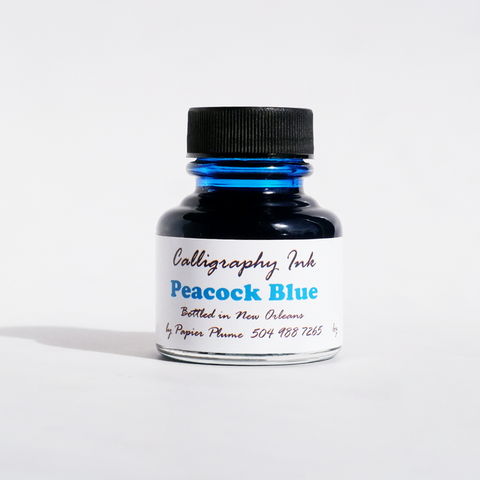 Bottled Calligraphy Inks - Peacock Blue - Papier Plume